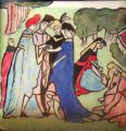 Avril, les fiançailles    -    April, The engagement - MINIATURES - Emaux de grès