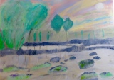 Paysage marécageux - Peintures photoluminiscentes